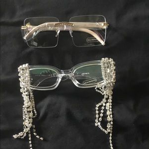 2 pair of woman clear sunglasses fashion nova